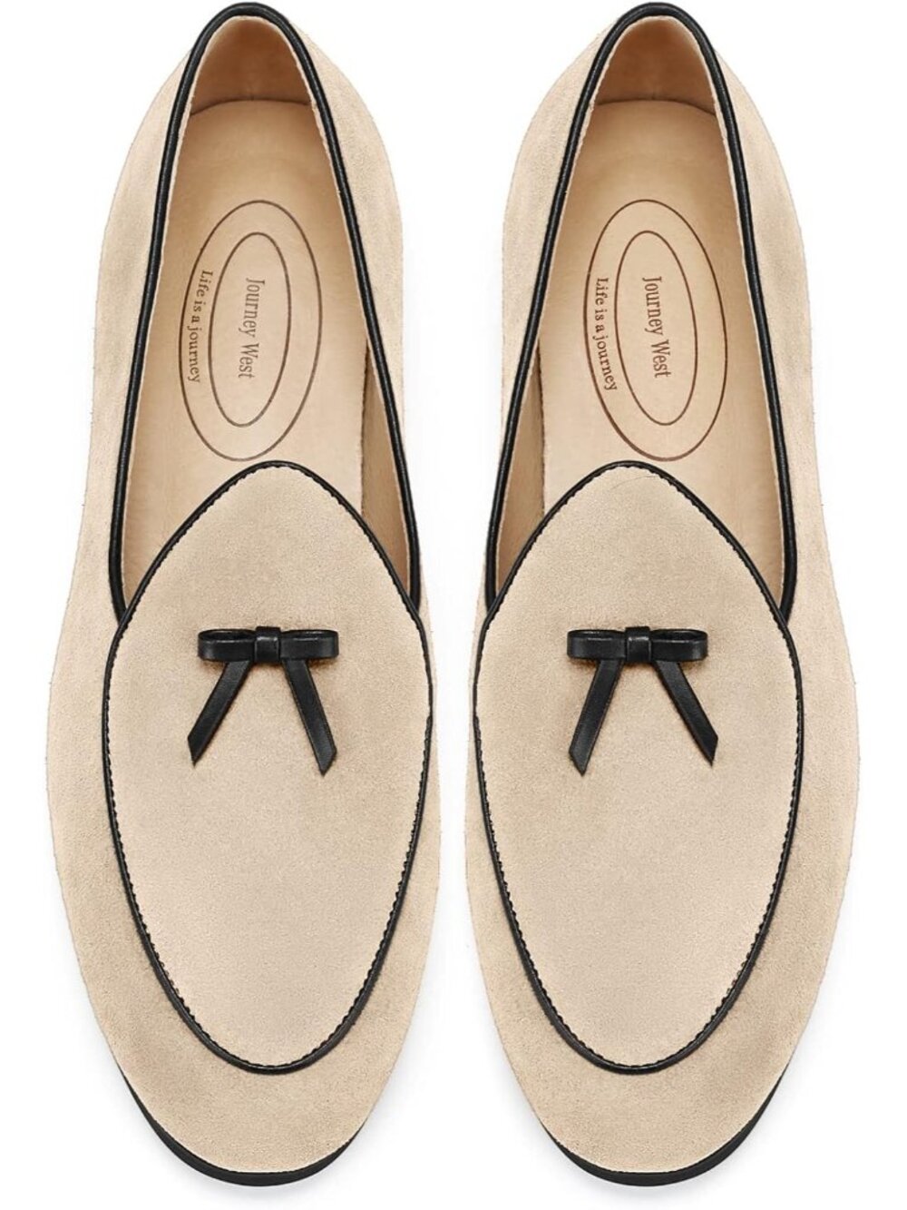 Men's Beige Suede Leather Slip-on Casual Penny Belgian Loafers Flats Shoes - Picture 1 of 6